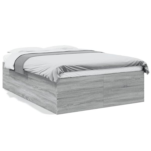vidaXL Cadre de lit sans matelas sonoma gris 120x200 cm