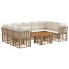 vidaXL Ensemble de canap&eacute; de jardin 10 pc Blanc Naturel et Cr&egrave;me