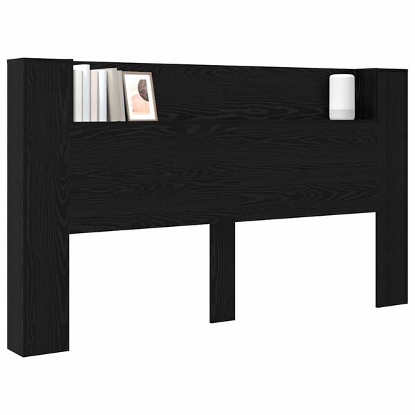 vidaXL T&ecirc;te de lit Ch&ecirc;ne noir 180 x 17 x 104,5 cm Bois d'ing&eacute;nierie