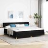 vidaXL Lit &agrave; ressorts avec matelas Noir 200 x 200 cm tissu