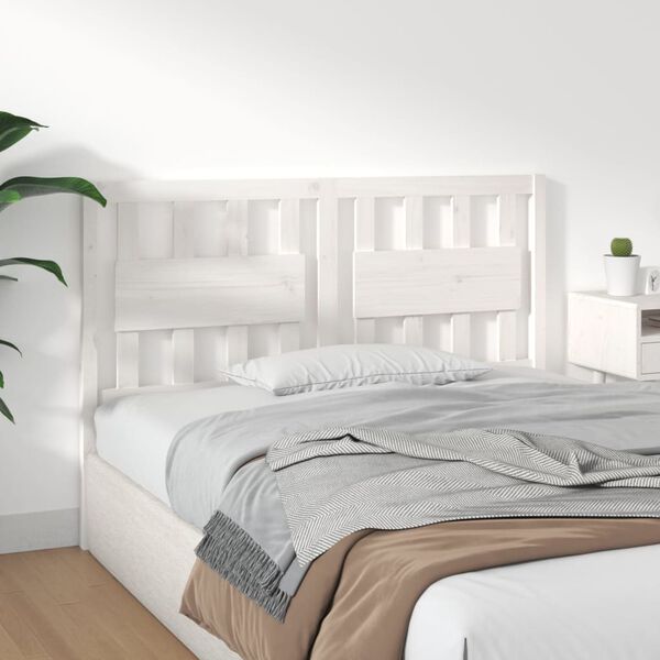 vidaXL T&ecirc;te de lit Blanc 125,5x4x100 cm Bois massif de pin