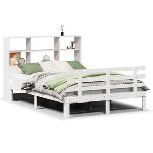 vidaXL Lit biblioth&egrave;que sans matelas blanc 160x200 cm bois pin massif