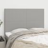 vidaXL T&ecirc;te de lit Gris clair 144 x 5 x 118/128 cm Tissu