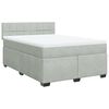 vidaXL Sommier &agrave; lattes de lit et matelas Gris clair 140x190cm Velours