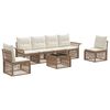 vidaXL Ensemble de canap&eacute; de jardin 7 pc Beige polyrotin