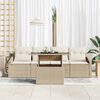 vidaXL Ensemble de canap&eacute; de jardin 5 pcs Beige Poly rotin