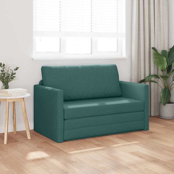 vidaXL Canap&eacute;-Lit 110cm Vert fonc&eacute; tissu