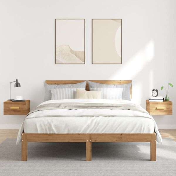 vidaXL Tables de chevet murales 2 pcs chêne artisanal 35x35x20 cm