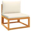 vidaXL Canap&eacute; de jardin sans accoudoirs avec coussins en bois d'acacia et corde