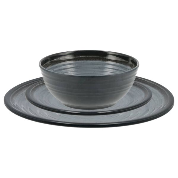 Travellife Ensemble de vaisselle de luxe 12 pcs J&aacute;vea Gris fonc&eacute;