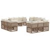 vidaXL Ensemble de canap&eacute; de jardin 12 pcs Beige polyrotin