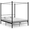vidaXL Cadre de lit &agrave; baldaquin sans matelas noir 160x200 cm m&eacute;tal