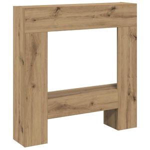 VidaXL Cadre de chemin&eacute;e ch&ecirc;ne artisanal 81x18x82 cm bois ing&eacute;nierie