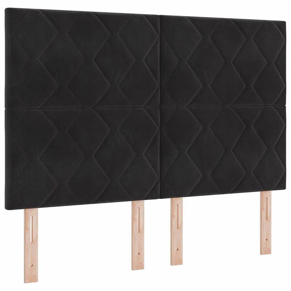 vidaXL Lit &agrave; ressorts avec matelas Noir 140 x 200 cm tissu