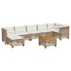 vidaXL Salon de jardin avec coussins 8 pcs beige r&eacute;sine tress&eacute;e