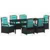 vidaXL Ensemble de salle &agrave; manger pour jardin 7 pc Noir polyrotin