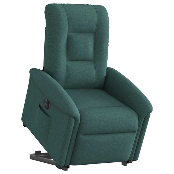 vidaXL Fauteuil inclinable &eacute;lectrique vert fonc&eacute; tissu