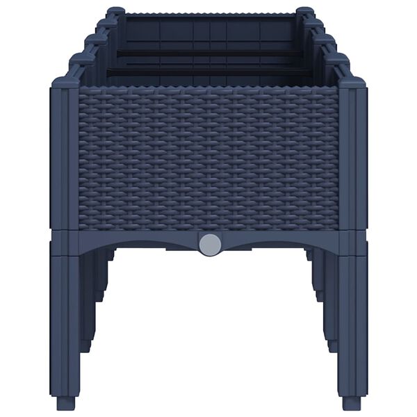 vidaXL Jardini&egrave;re avec pieds bleu gris 160x40x42 cm PP