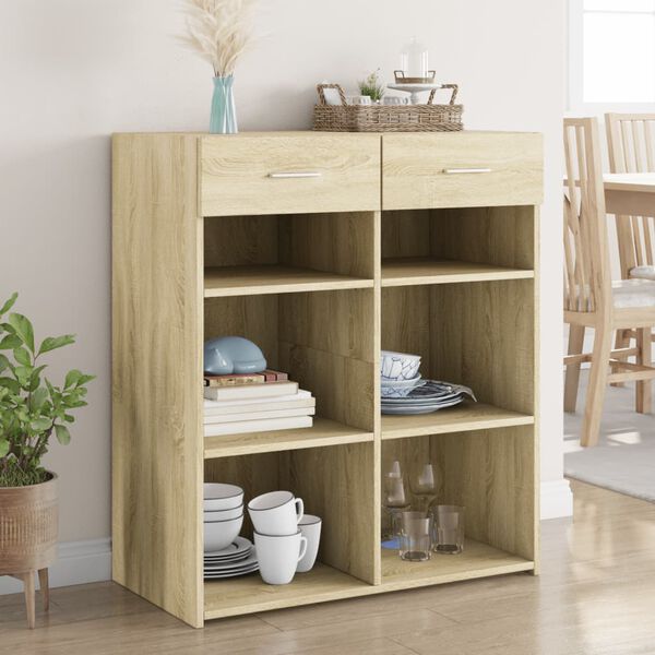 vidaXL Buffet ch&ecirc;ne sonoma 80x42,5x93 cm bois d'ing&eacute;nierie