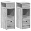 vidaXL Tables de chevet 2 pcs avec tiroir Gris Sonoma 25x31x66 cm