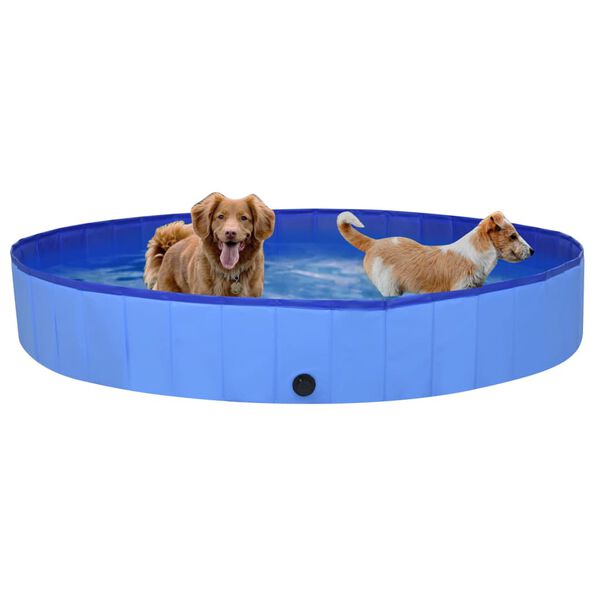 vidaXL Piscine pliable pour chiens Bleu 200x30 cm PVC