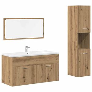 vidaXL Ensemble de meubles salle de bain 3 pcs bois d'ing&eacute;nierie