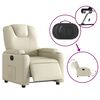 vidaXL Fauteuil inclinable &eacute;lectrique Cr&egrave;me Similicuir