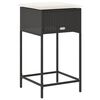 vidaXL Tabourets de bar jardin coussins lot de 2 noir r&eacute;sine tress&eacute;e