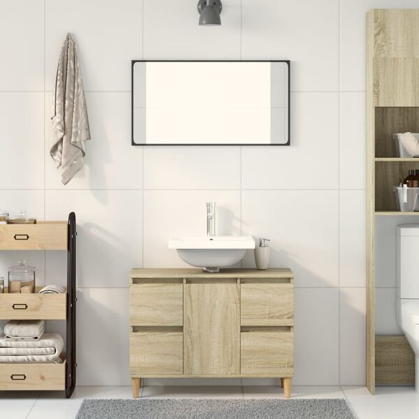 vidaXL Meuble d'évier chêne sonoma 80x33x60 cm bois d'ingénierie