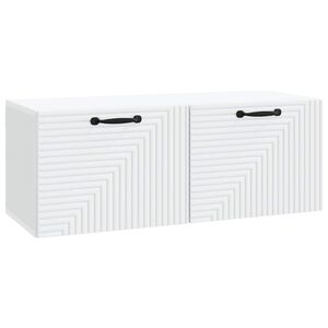 vidaXL Meuble TV mural Blanc 78,5 x 31 x 30 cm Bois d'ing&eacute;nierie