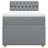 vidaXL Sommier &agrave; lattes de lit avec matelas Gris clair 90x200 cm Tissu