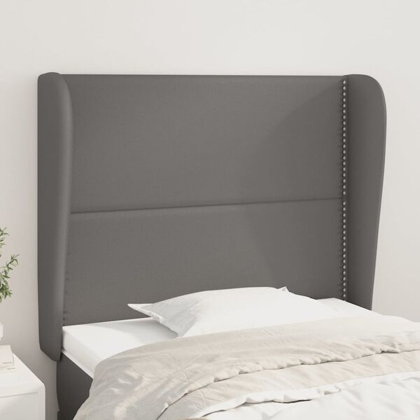 vidaXL T&ecirc;te de lit avec oreilles Gris 83x23x118/128 cm Similicuir