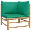 vidaXL Salon de jardin 8 pcs avec coussins vert bambou
