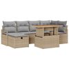 vidaXL Ensemble de canap&eacute; de jardin avec coussin 7 pcs Beige polyrotin