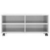 vidaXL Meuble TV avec roulettes Blanc brillant 90x35x35 cm