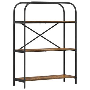vidaXL &Eacute;tag&egrave;re 3 niveaux 80 x 30 x 109 cm Bois d'ing&eacute;nierie Ch&ecirc;ne fum&eacute;