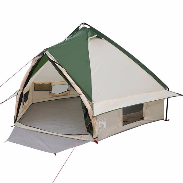 vidaXL Tente tipi avec toit avec &eacute;vent Vert et gris 490 x 410 x 210 cm