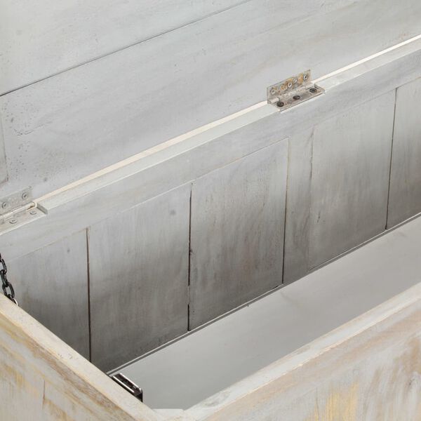 vidaXL Bo&icirc;te de rangement Gris 100x38x45 cm Bois de manguier solide