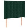 vidaXL T&ecirc;te de lit avec oreilles Vert fonc&eacute; 103x16x118/128 cm Velours