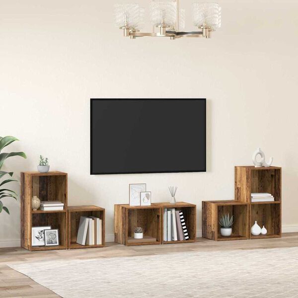 vidaXL Ensemble meuble TV 6 pcs Bois Ancien Bois d'ing&eacute;nierie