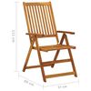 vidaXL Chaises inclinables de jardin lot de 4 et coussins Bois acacia