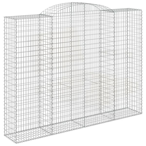vidaXL Paniers &agrave; gabions arqu&eacute;s 3 pcs 300x50x220/240 cm fer galvanis&eacute;