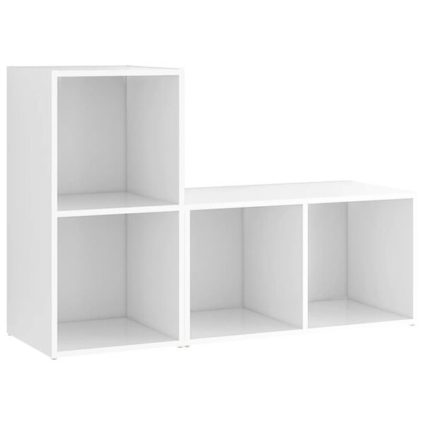 vidaXL Meubles TV 2 pcs Blanc 72x35x36,5 cm Bois d'ing&eacute;nierie