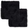 vidaXL Coussins de chaise lot de 2 Gris fonc&eacute; Mouton v&eacute;ritable