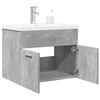 vidaXL Armoire lavabo de salle de bain avec bassin int&eacute;gr&eacute; gris b&eacute;ton