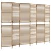 vidaXL Cloison de s&eacute;paration 6 panneaux beige r&eacute;sine tress&eacute;e