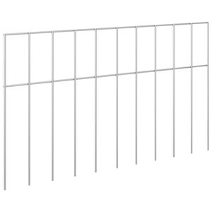 vidaXL Panneau de cl&ocirc;ture de jardin 24 pc 50 x 30 cm Acier galvanis&eacute;