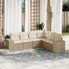 vidaXL Salon de jardin avec coussins 6 pcs beige r&eacute;sine tress&eacute;e