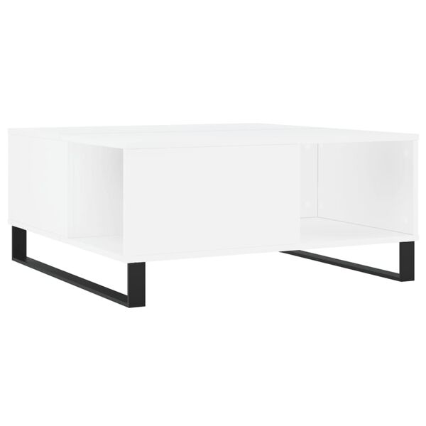 vidaXL Table basse blanc 80x80x36,5 cm bois d'ing&eacute;nierie