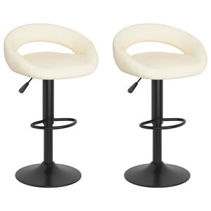 vidaXL Tabourets de bar lot de 2 cr&egrave;me velours